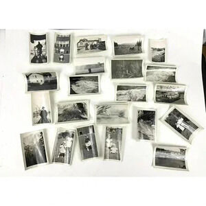 Antique Lot of 21 B&W Photographs 1950s Travel Buildings Estate Find OOAK